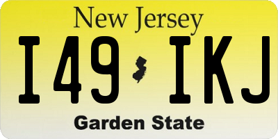 NJ license plate I49IKJ
