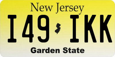 NJ license plate I49IKK