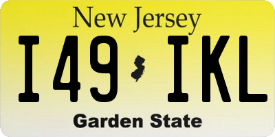 NJ license plate I49IKL