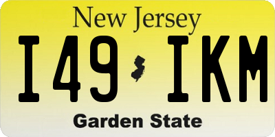 NJ license plate I49IKM