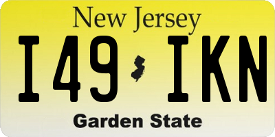 NJ license plate I49IKN