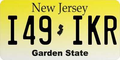 NJ license plate I49IKR