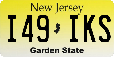 NJ license plate I49IKS