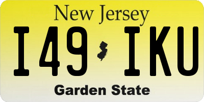 NJ license plate I49IKU