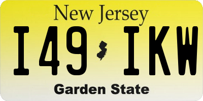 NJ license plate I49IKW