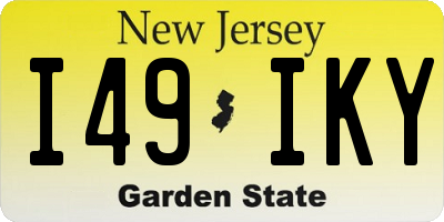 NJ license plate I49IKY