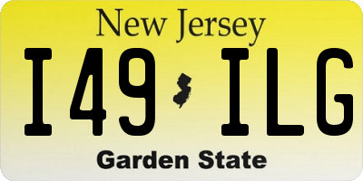NJ license plate I49ILG