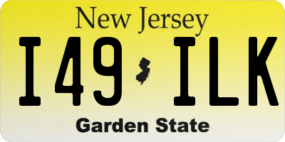 NJ license plate I49ILK