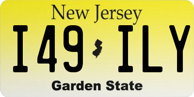 NJ license plate I49ILY