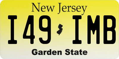 NJ license plate I49IMB