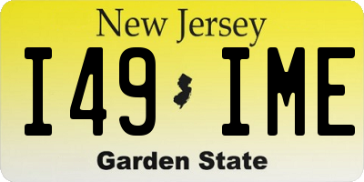 NJ license plate I49IME