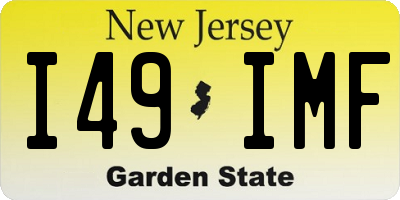 NJ license plate I49IMF