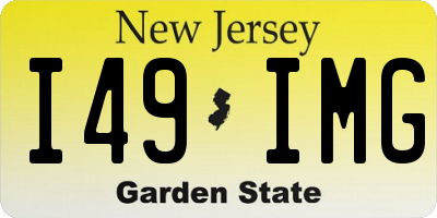 NJ license plate I49IMG