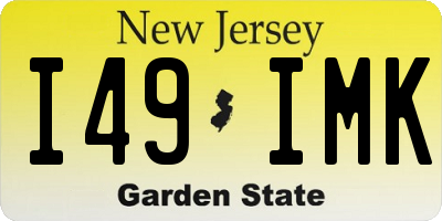NJ license plate I49IMK