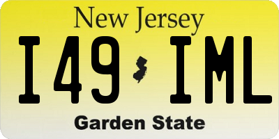 NJ license plate I49IML