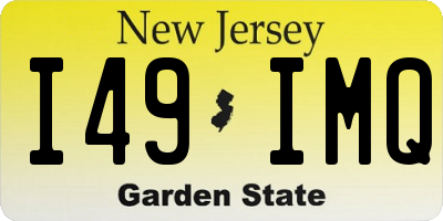 NJ license plate I49IMQ