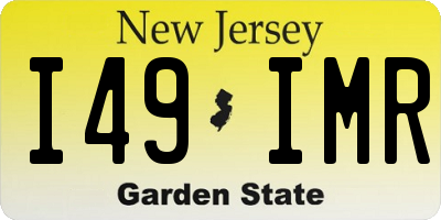 NJ license plate I49IMR