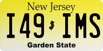 NJ license plate I49IMS