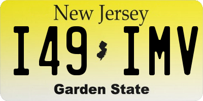 NJ license plate I49IMV