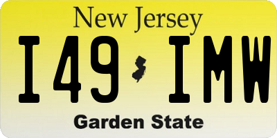 NJ license plate I49IMW