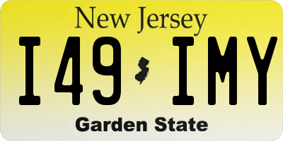 NJ license plate I49IMY