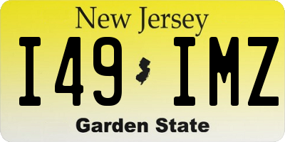 NJ license plate I49IMZ