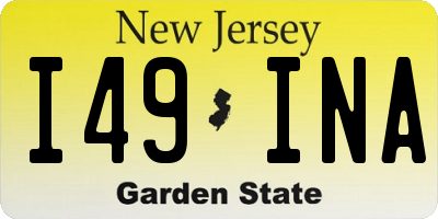 NJ license plate I49INA