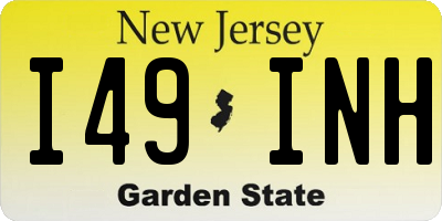 NJ license plate I49INH