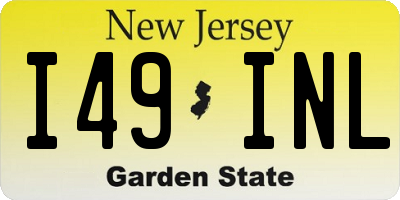 NJ license plate I49INL