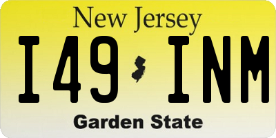 NJ license plate I49INM