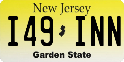 NJ license plate I49INN