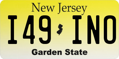 NJ license plate I49INO