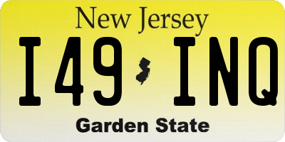 NJ license plate I49INQ