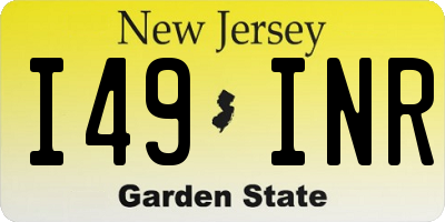 NJ license plate I49INR