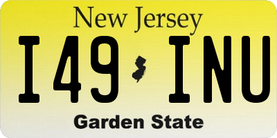 NJ license plate I49INU