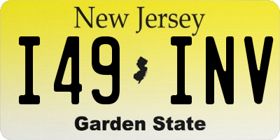 NJ license plate I49INV