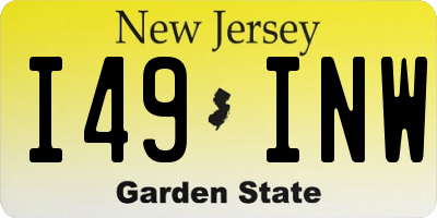 NJ license plate I49INW
