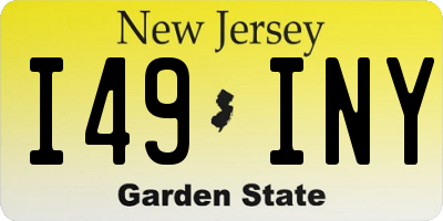 NJ license plate I49INY