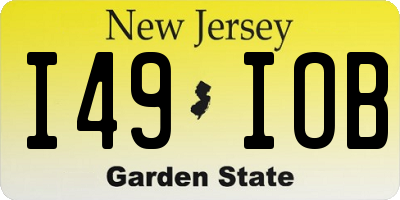 NJ license plate I49IOB