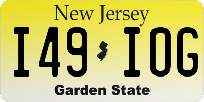 NJ license plate I49IOG
