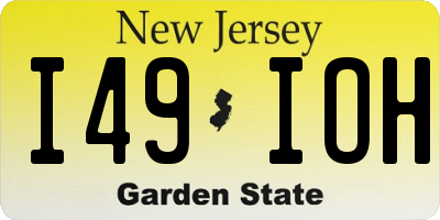 NJ license plate I49IOH