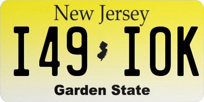 NJ license plate I49IOK