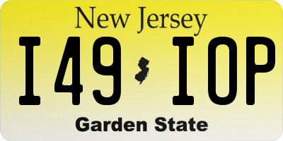 NJ license plate I49IOP