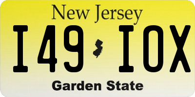 NJ license plate I49IOX