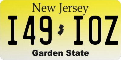 NJ license plate I49IOZ