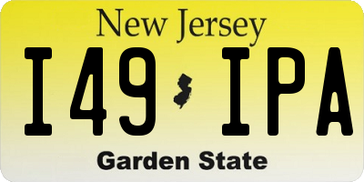 NJ license plate I49IPA