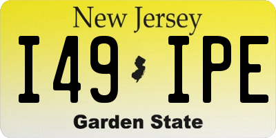 NJ license plate I49IPE