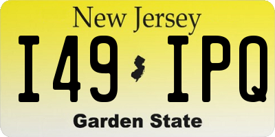 NJ license plate I49IPQ
