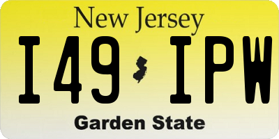 NJ license plate I49IPW
