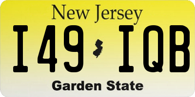 NJ license plate I49IQB